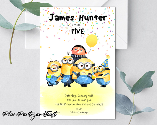 Minions birthday invitation