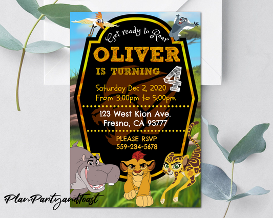 The Lion Guard birthday invitation