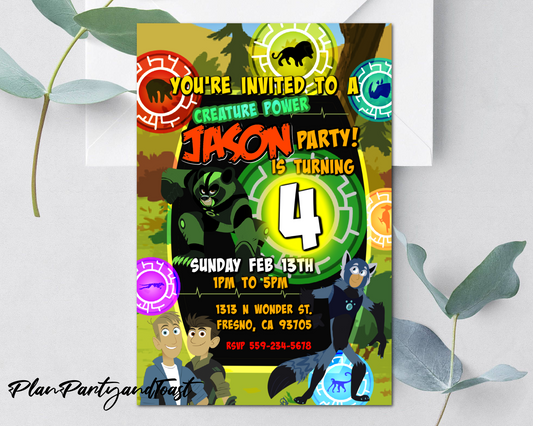 Wild Kratts birthday invitation