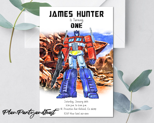 Transformers birthday invitation