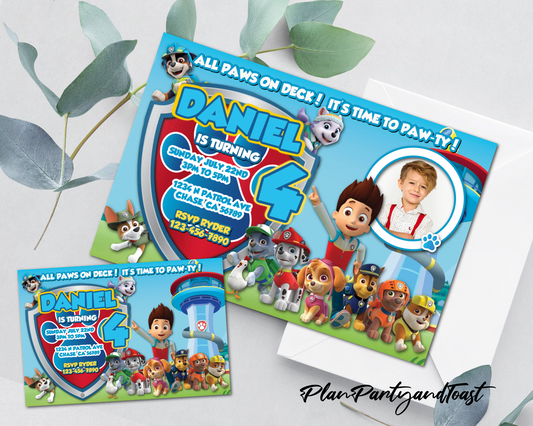 Paw Patrol birthday invitation