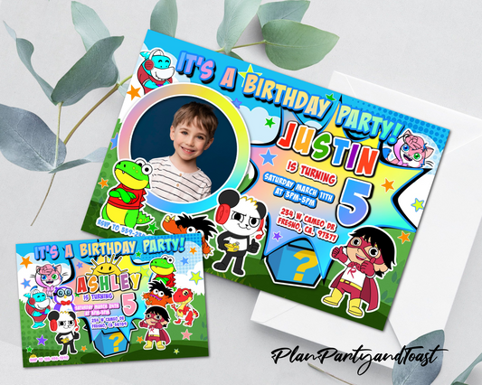 Ryans World birthday invitation