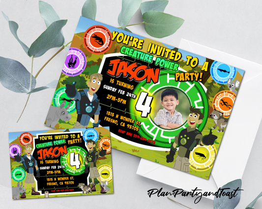 Wild Kratts birthday invitation