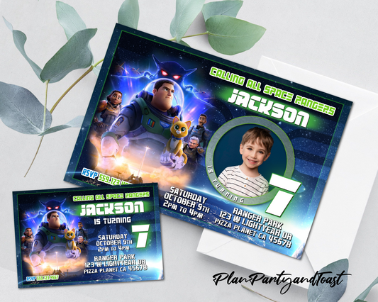 Lightyear birthday invitation