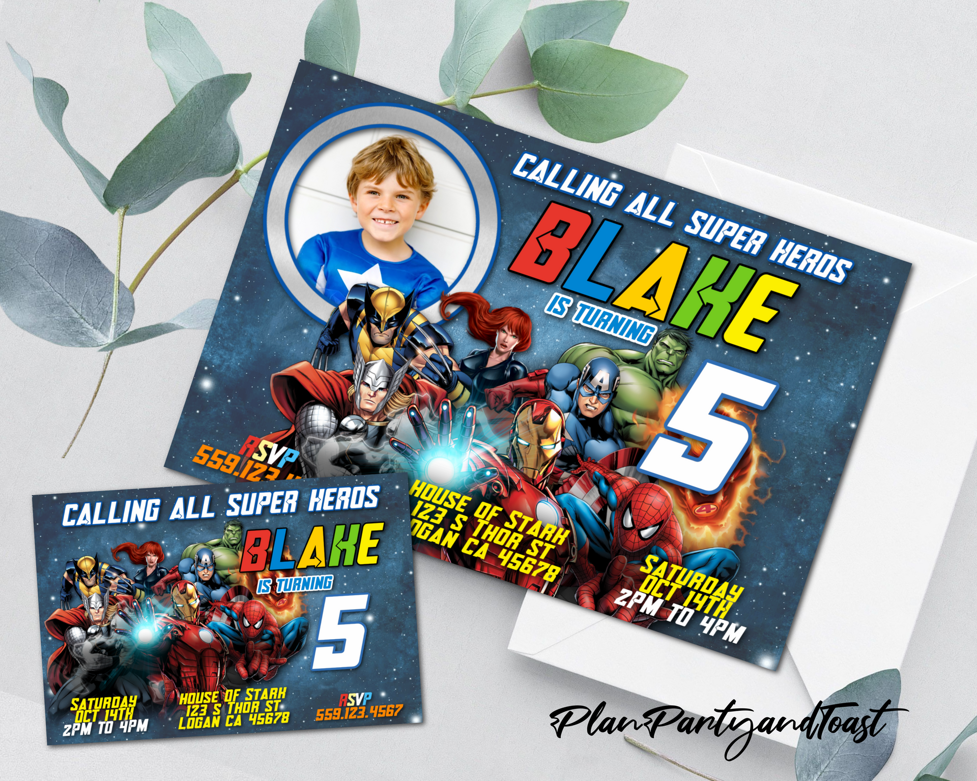 Avengers birthday invitation Select an option - Main Image