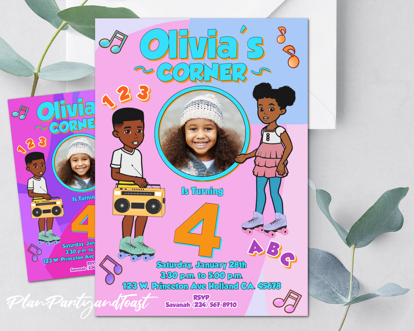 Gracie's Corner birthday invitation – Plan Party & Toast