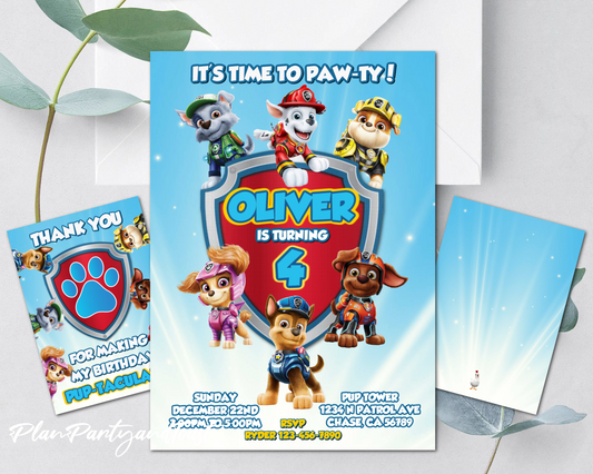 Paw Patrol birthday invitation