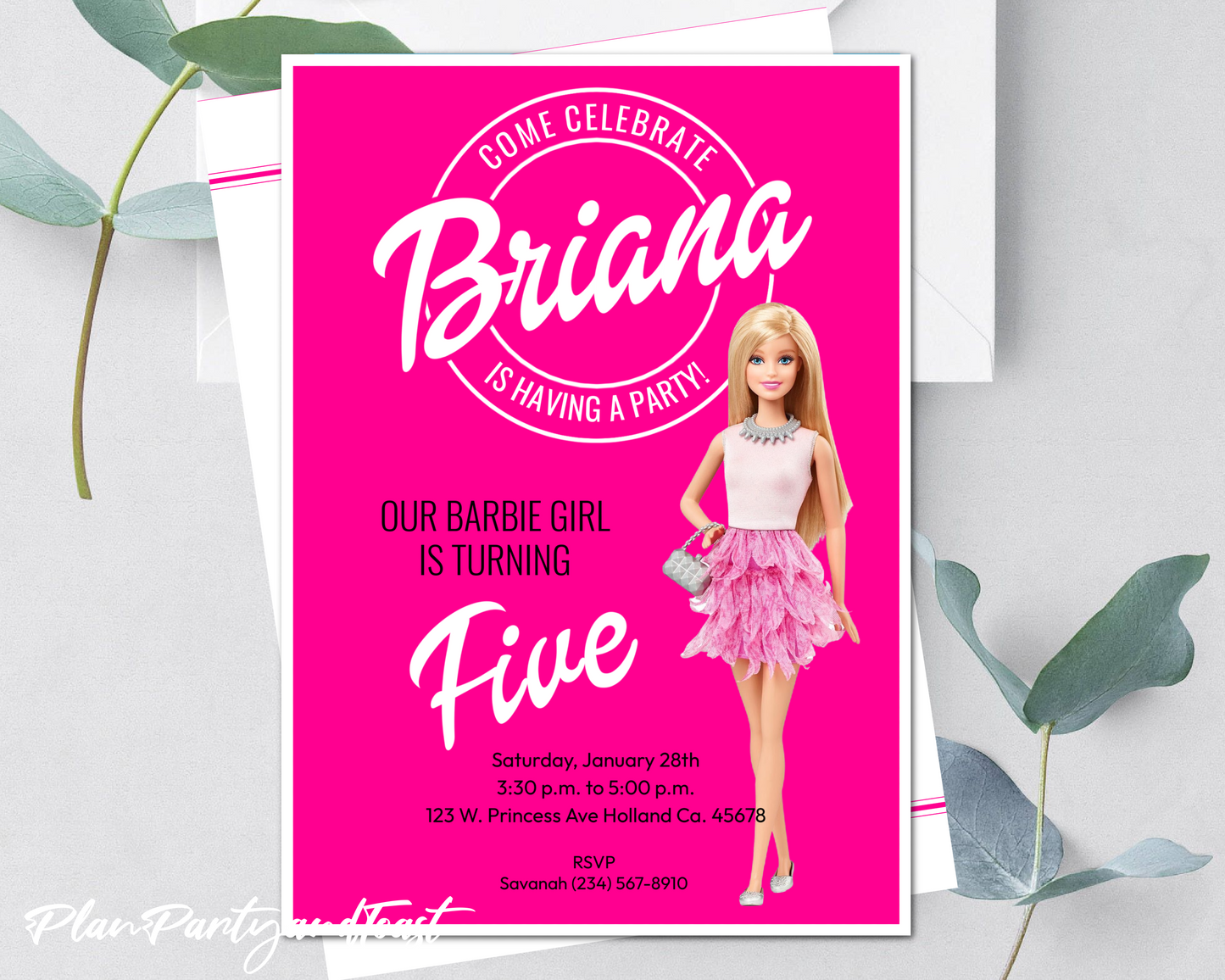 Barbie birthday invitation