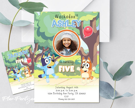 Bluey birthday invitation