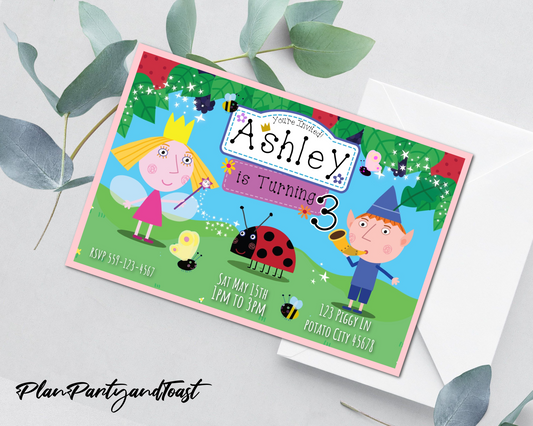 Ben And Holly's birthday invitation