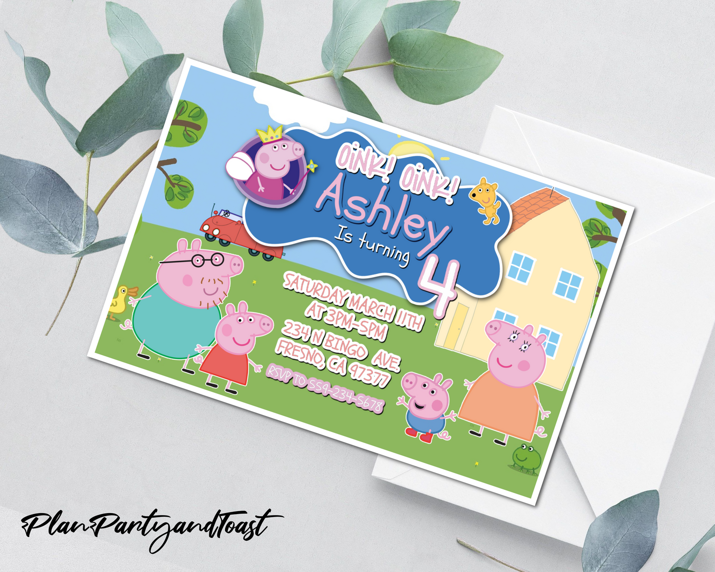 Peppa Pig birthday invitation
