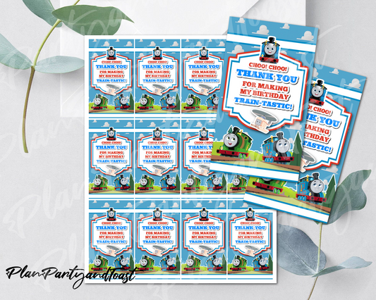 Thomas The Train birthday Thank You Tags