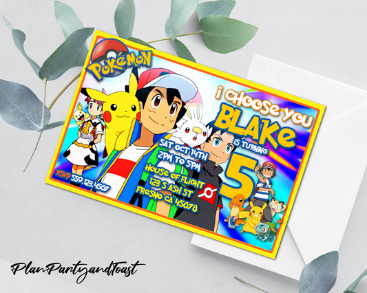 Invito di compleanno Pokemon