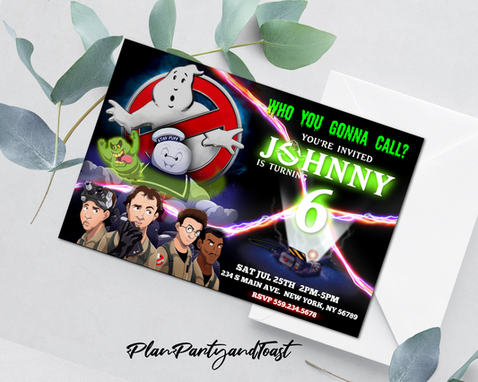 Ghostbusters birthday invitation