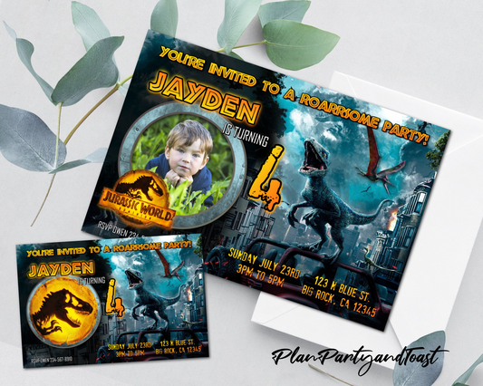 Jurassic World birthday invitation