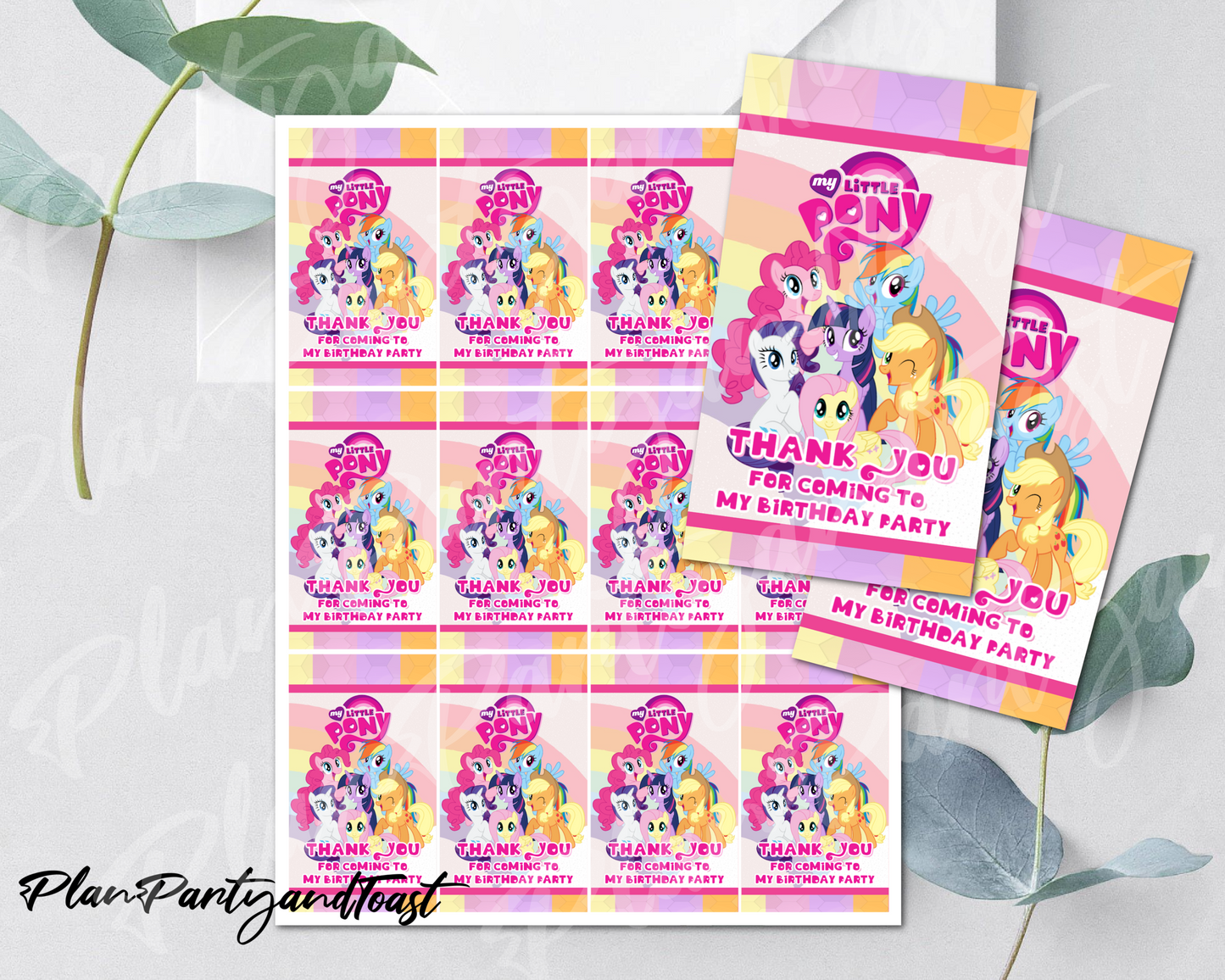 My Little Pony birthday Thank You Tags