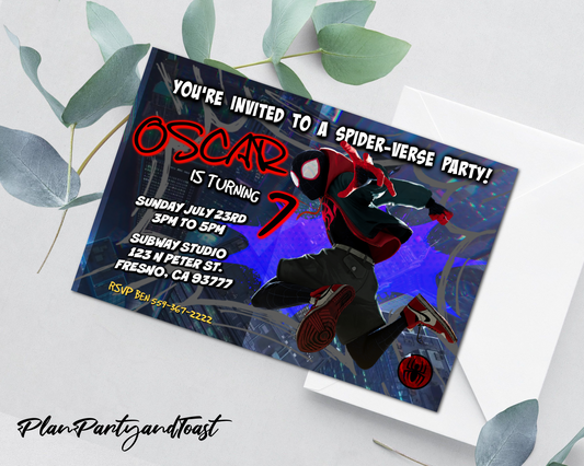 Spider Man birthday invitation