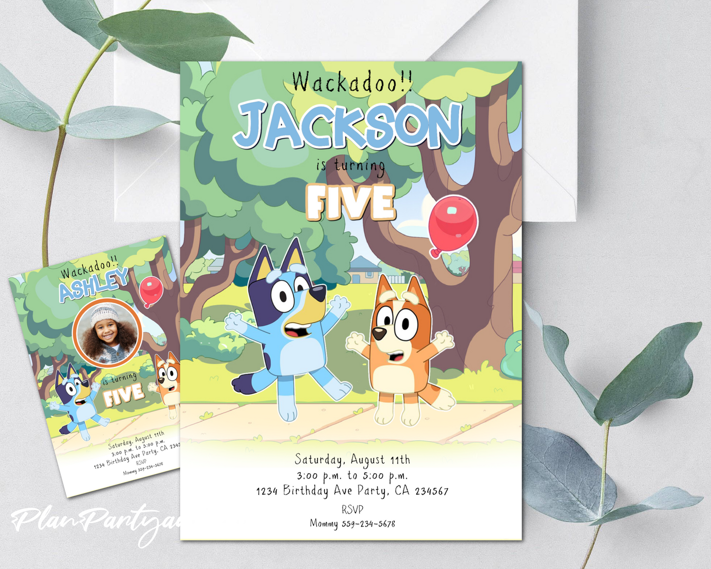 Bluey birthday invitation – Plan Party & Toast