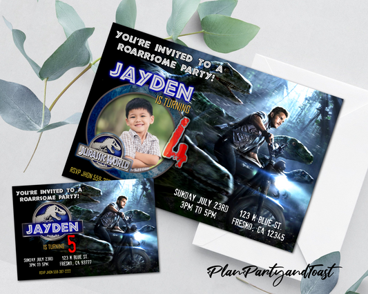 Jurassic World birthday invitation