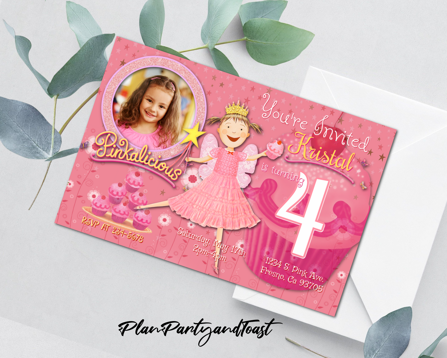 Pinkalicious birthday invitation