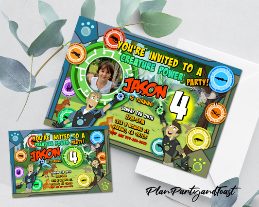 Wild Kratts birthday invitation