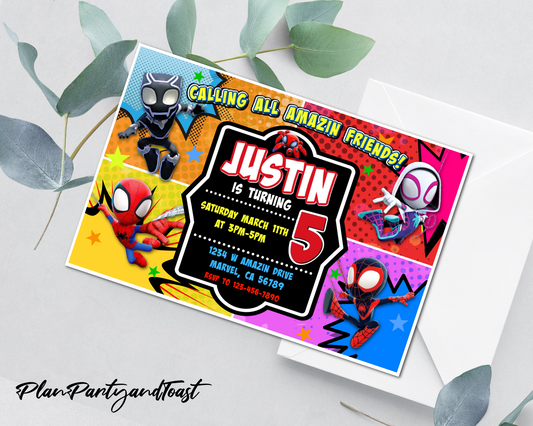 Spider Man birthday invitation