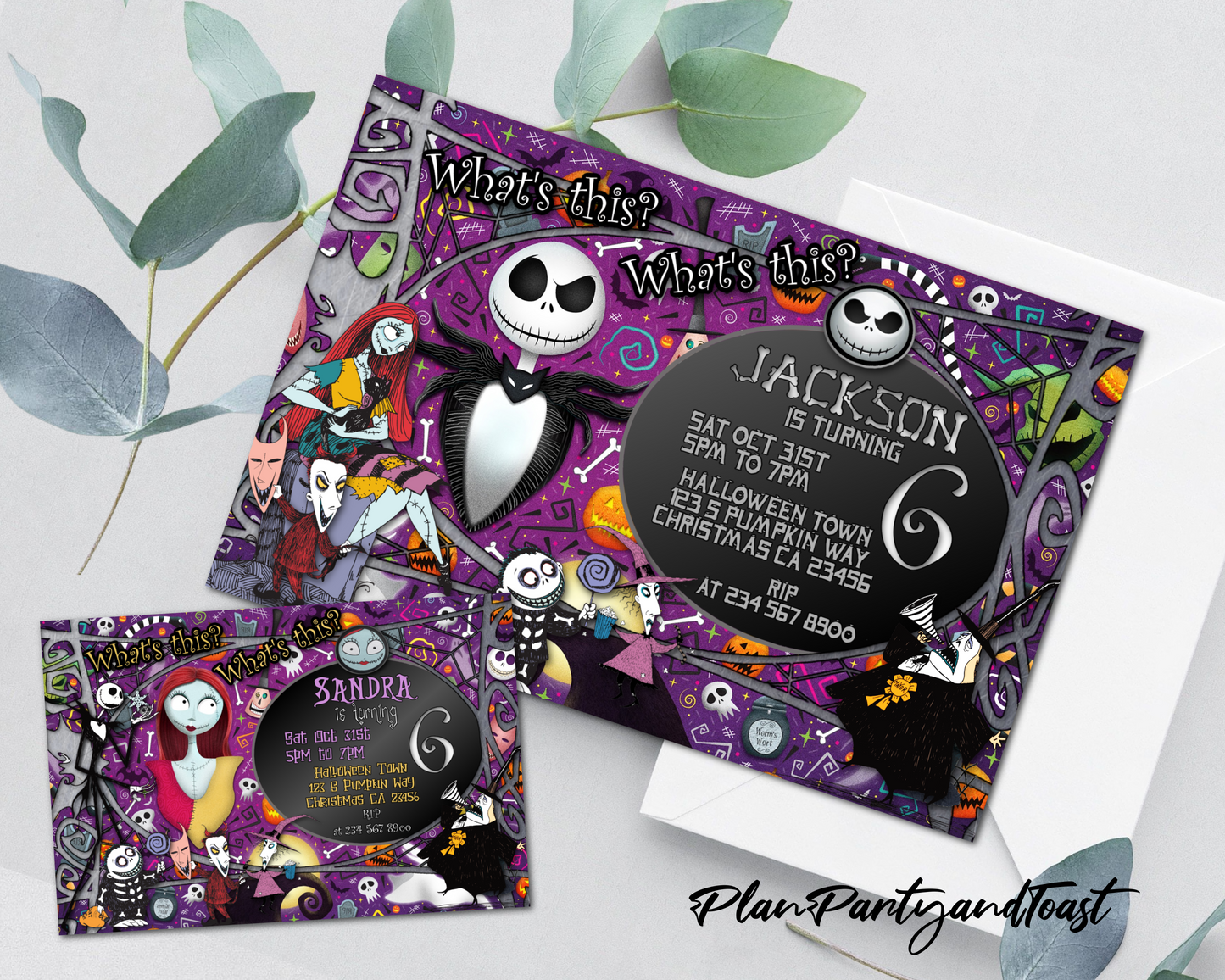 Nightmare Before Christmas birthday invitation